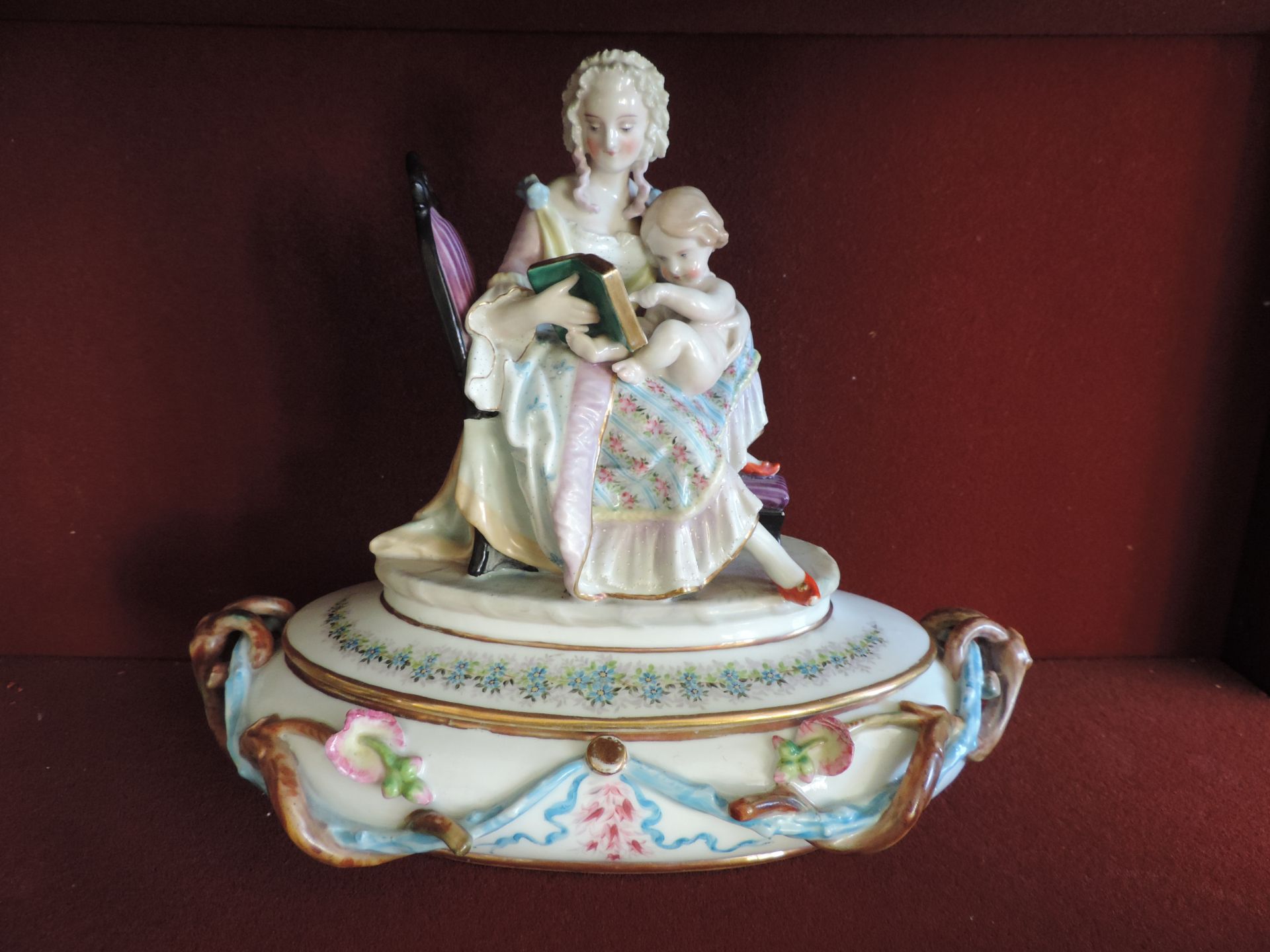 Antique German Porcelain Figural Bowl c.1840's - Image 2 of 9