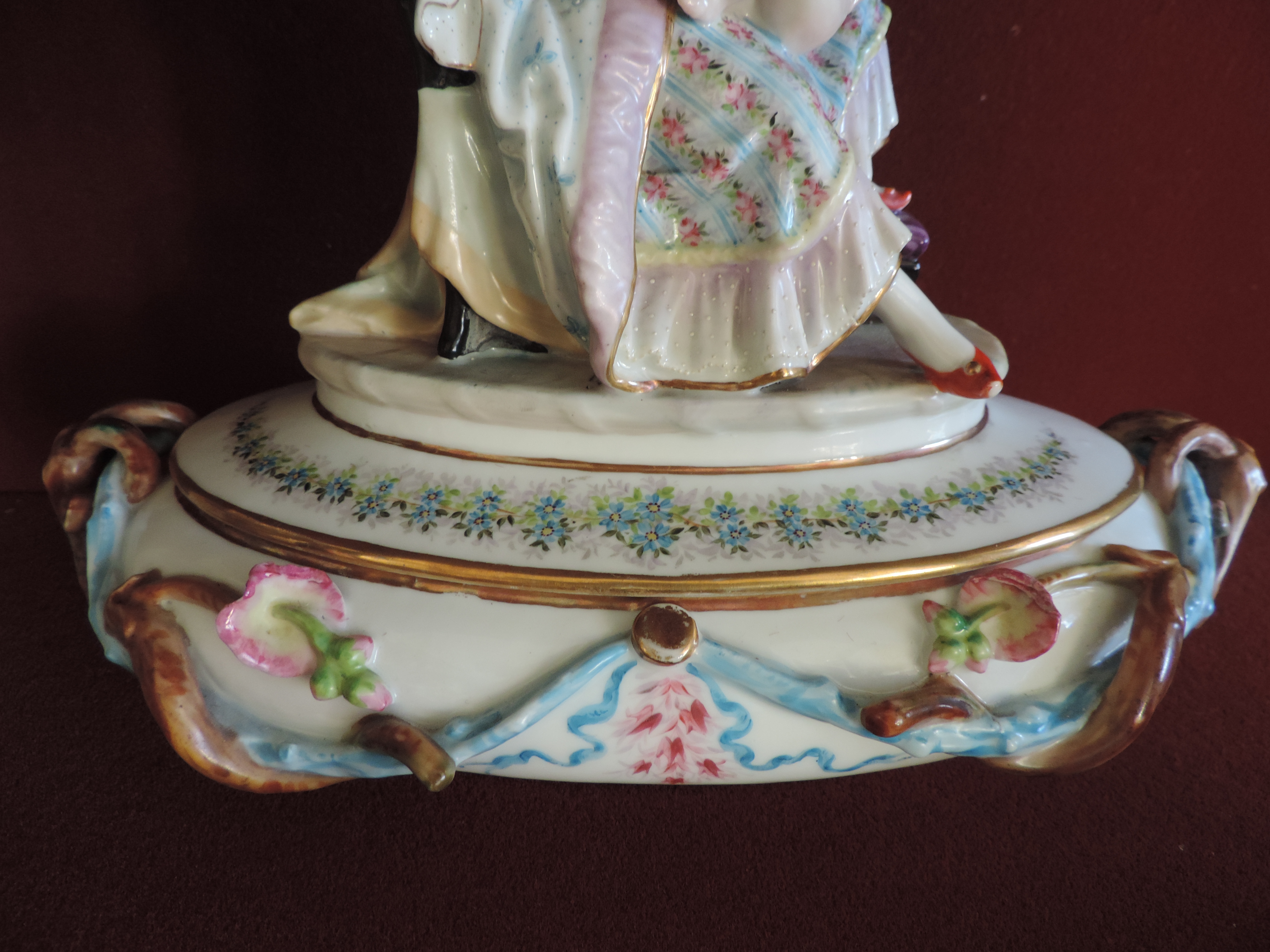 Antique German Porcelain Figural Bowl c.1840's - Image 5 of 9