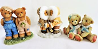 Three Enesco Cherished Teddies Figures Limited Editions