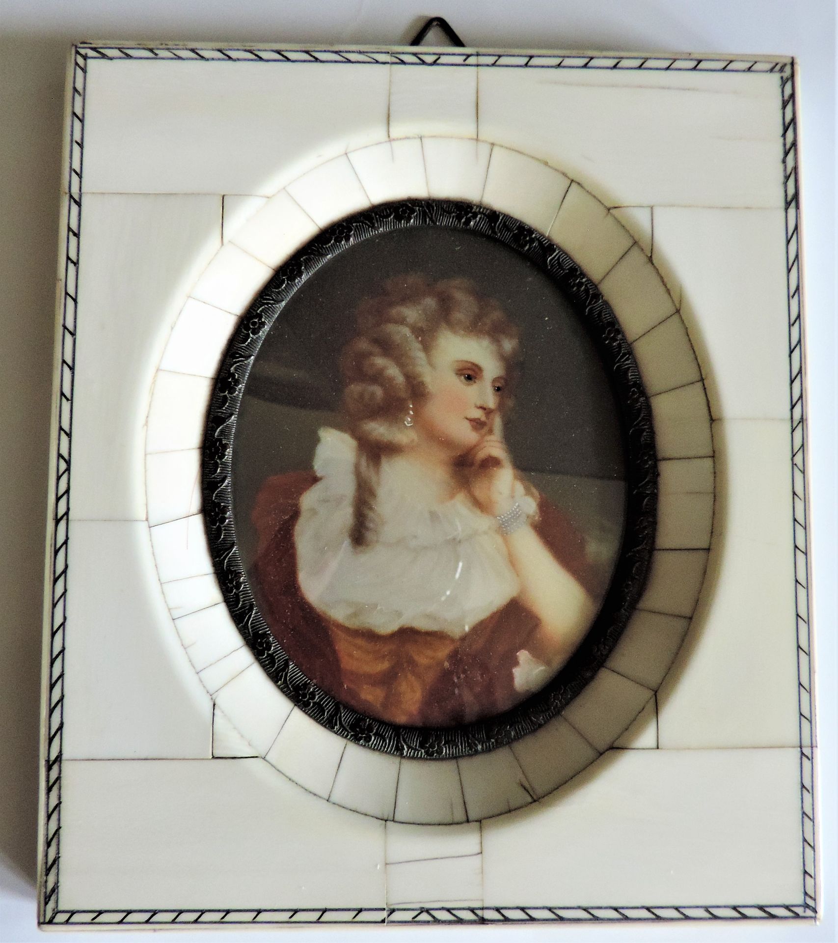 After Joshua Reynolds Miniature Portrait Mrs Jane Braddyll - Image 3 of 5