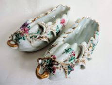 Antique Oriental Decorative Pottery Shoes