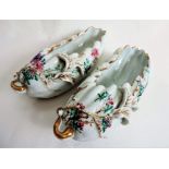 Antique Oriental Decorative Pottery Shoes