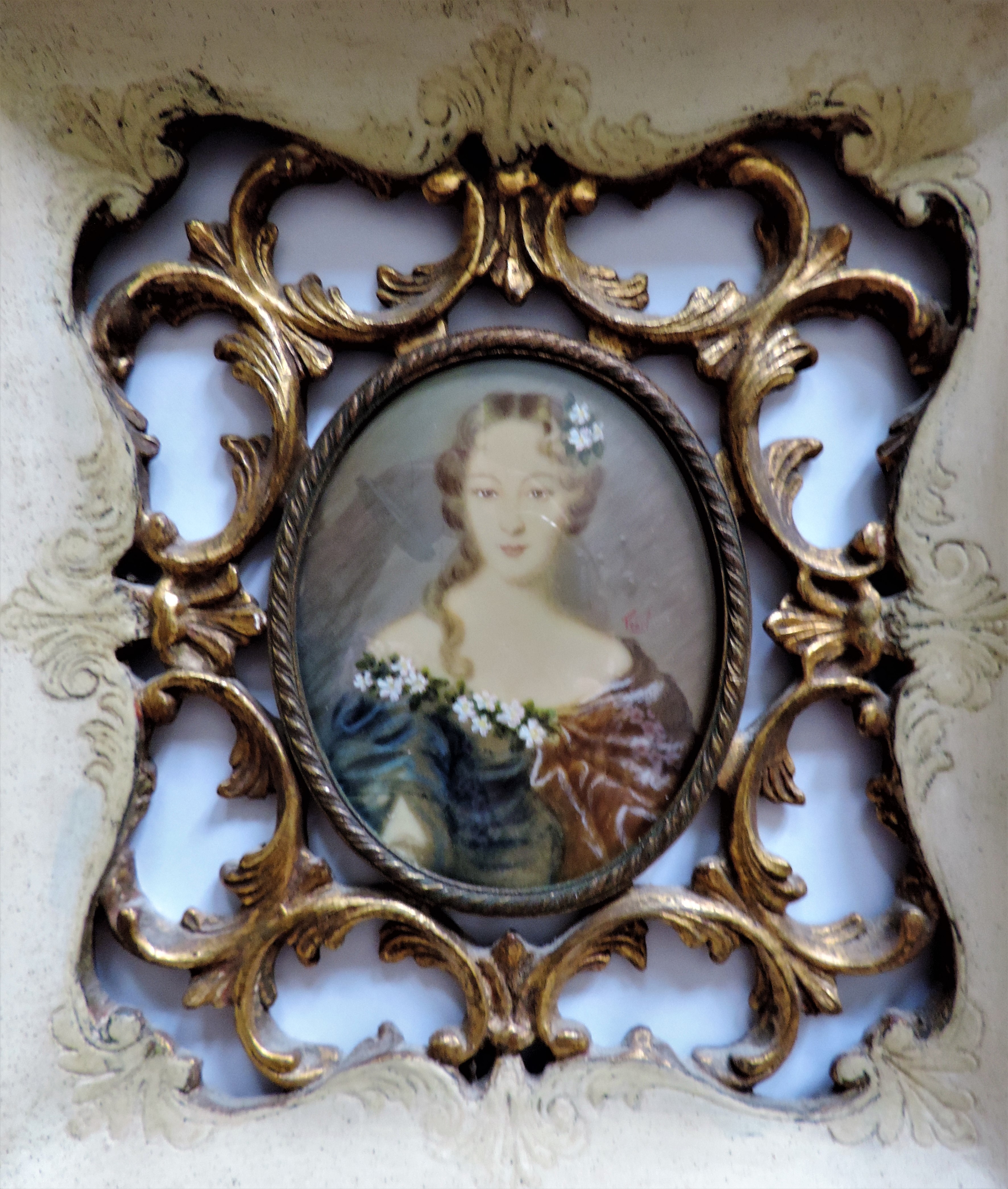 Antique Miniature Portrait of Aristocratic Society Beauty - Image 5 of 6