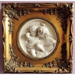 E W Wyon Marble Plaque 'Children at Play'