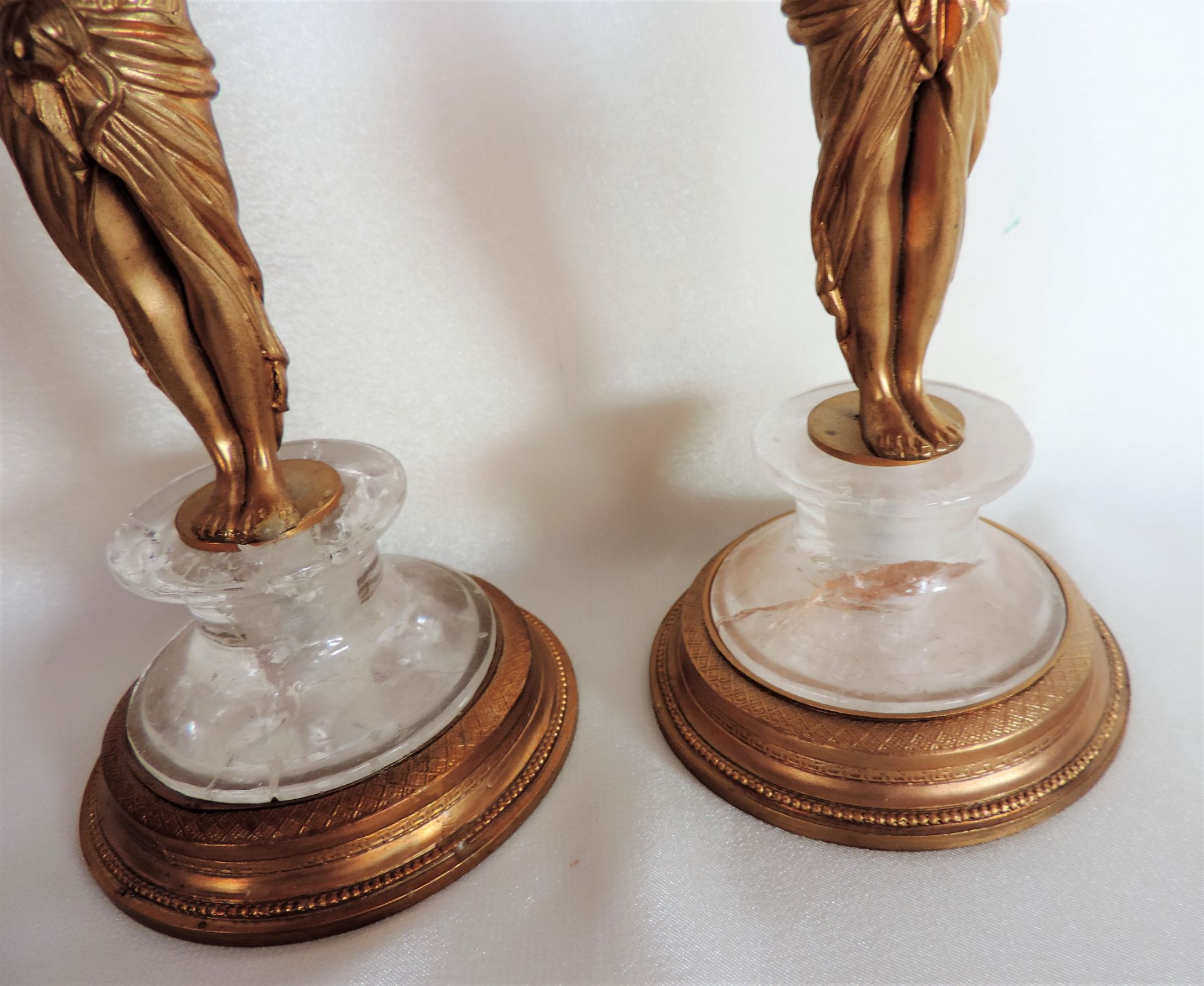 Pair Antique Gilt Egyptian Revival Candlesticks - Image 5 of 6