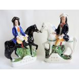 Pair Antique Staffordshire Dick Turpin and Tom King Flatbacks