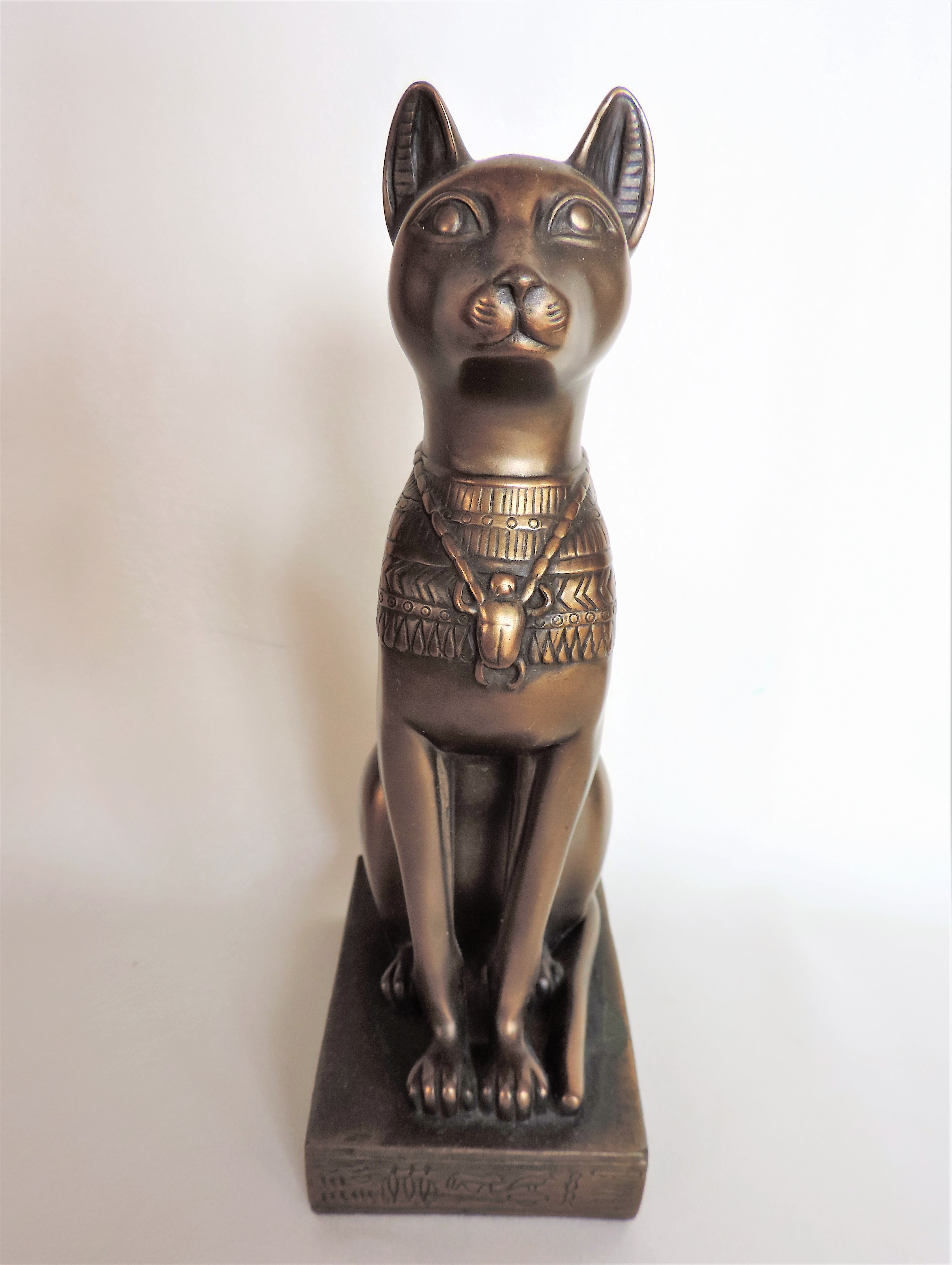 Bronzed Egyptian Cat Statue