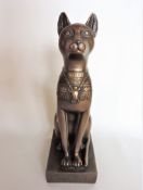 Bronzed Egyptian Cat Statue