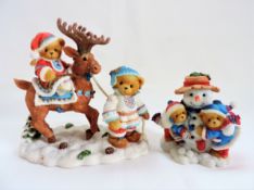 Pair Enesco Christmas Cherished Teddies