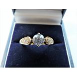 Sterling Silver Gilt Ring Set with White Stones