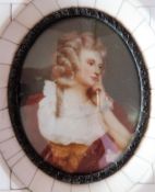 After Joshua Reynolds Miniature Portrait Mrs Jane Braddyll