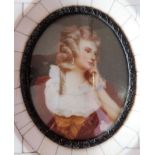 After Joshua Reynolds Miniature Portrait Mrs Jane Braddyll