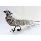 Silver Plated Sculpture of a Pheasant 11 inches Wide