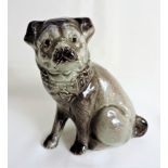 Antique Pug Dog Porcelain Figurine