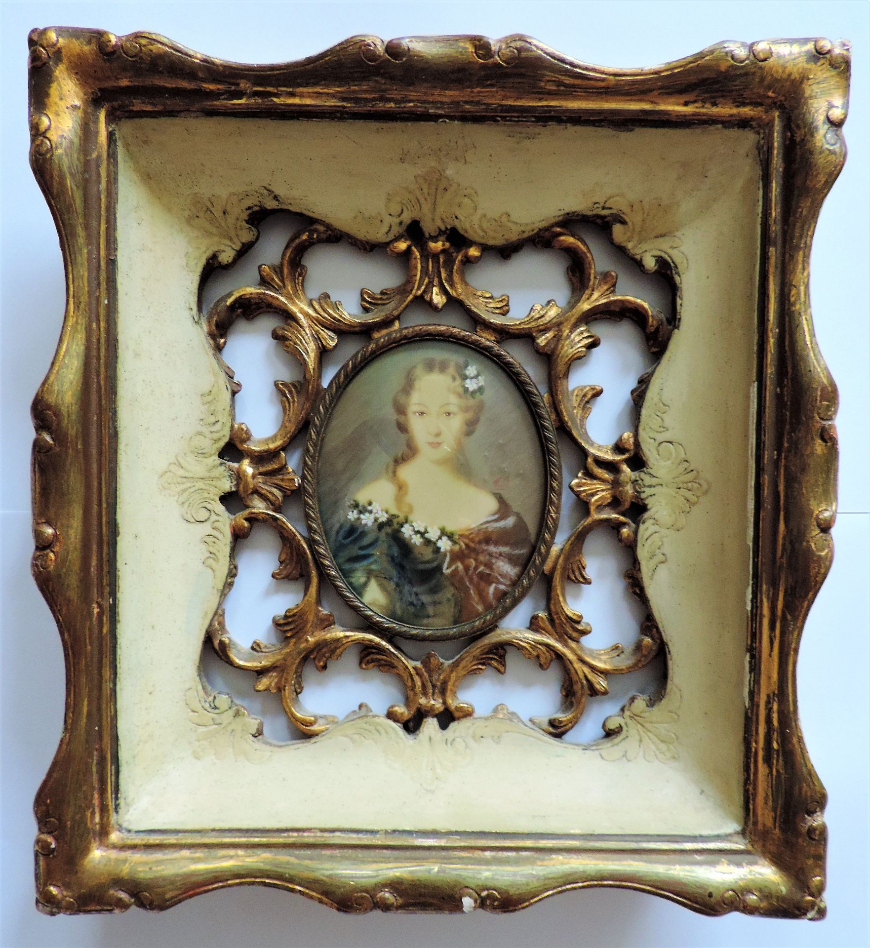 Antique Miniature Portrait of Aristocratic Society Beauty - Image 2 of 6