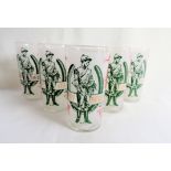 Set 6 Vintage 1969 Kentucky Derby Glasses