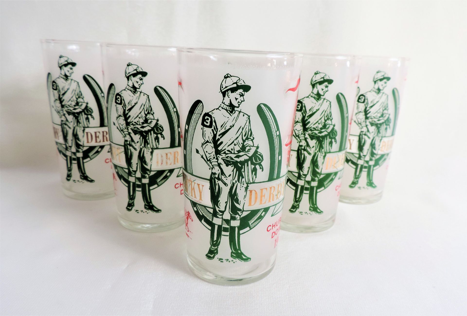 Set 6 Vintage 1969 Kentucky Derby Glasses