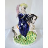 Antique Staffordshire Pottery Queen Victoria on Horseback Figurine