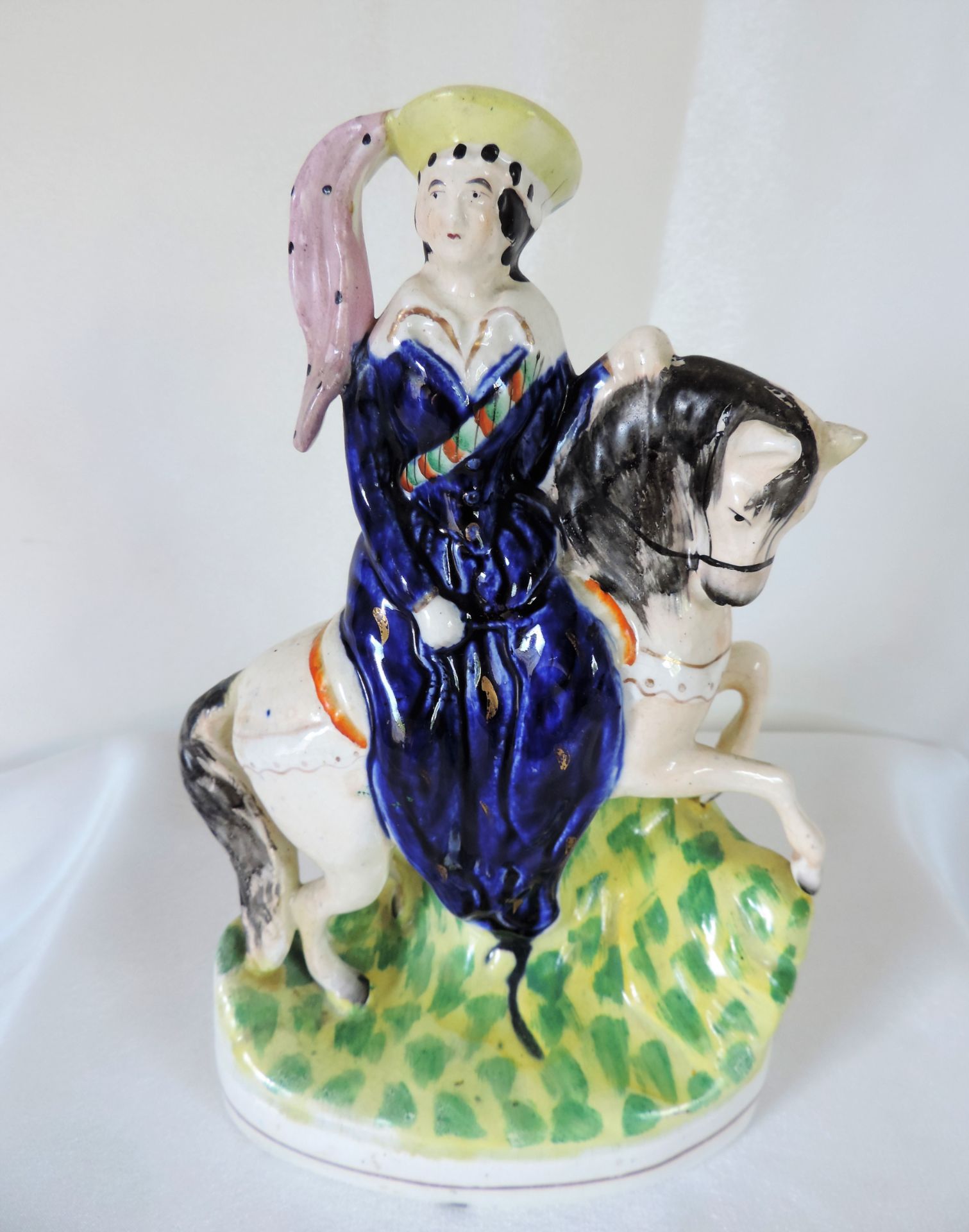 Antique Staffordshire Pottery Queen Victoria on Horseback Figurine