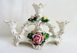 Dresden Porcelain Candelabra 3 Branch Table Centrepiece