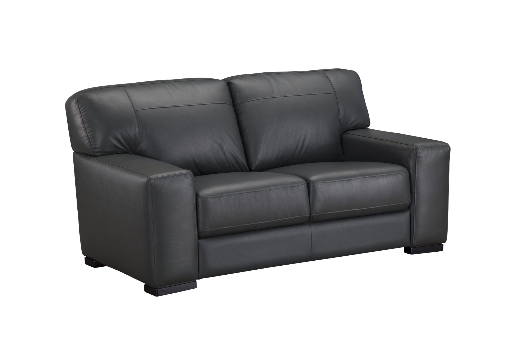 1x Brand New Fulham 2 Seater Static-Charcoal Leather Sofa & PVC Outer - Image 2 of 2