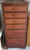 Vintage Furniture 6 Drawer Wooden Tall Boy 5 feet Tall