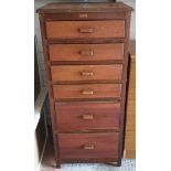 Vintage Furniture 6 Drawer Wooden Tall Boy 5 feet Tall