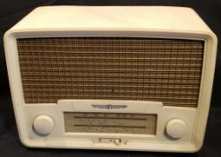 Vintage White Bakelite Radio Rental Model 208 Radio