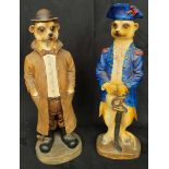 Vintage 2 x Resin Meerkat Figures 13 Inches Tall