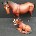 Collectable Beswick Mare and Foal A/F
