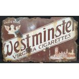 Vintage Enamelled Metal Westminster Cigarette Shop Wall Advertising Sign