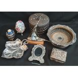 Antique & Vintage Parcel of Collectables Includes Plated Wine Coaster WMF and Chinese Brass Box