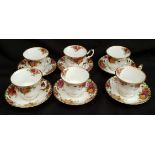 Vintage Royal Albert Old Country Rose 6 Tea Cups & Saucers