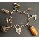 Vintage Sterling Silver Charm Bracelet Includes 8 Charms