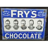 Vintage Enamelled Metal Fry's Chocolate Shop Wall Advertising Sign