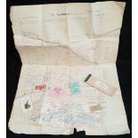 Antique WWII SHAEF Pass RENE Military El Alamein Map 1942 & Other Ephemera