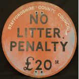 Vintage Retro Metal No Litter Sign