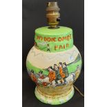 Antique Crown Devon Fieldings Widdecombe Fair Table Lamp Original Shade