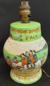 Antique Crown Devon Fieldings Widdecombe Fair Table Lamp Original Shade