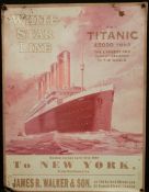Vintage Retro Metal Titanic White Star Line Wall Advertising Sign