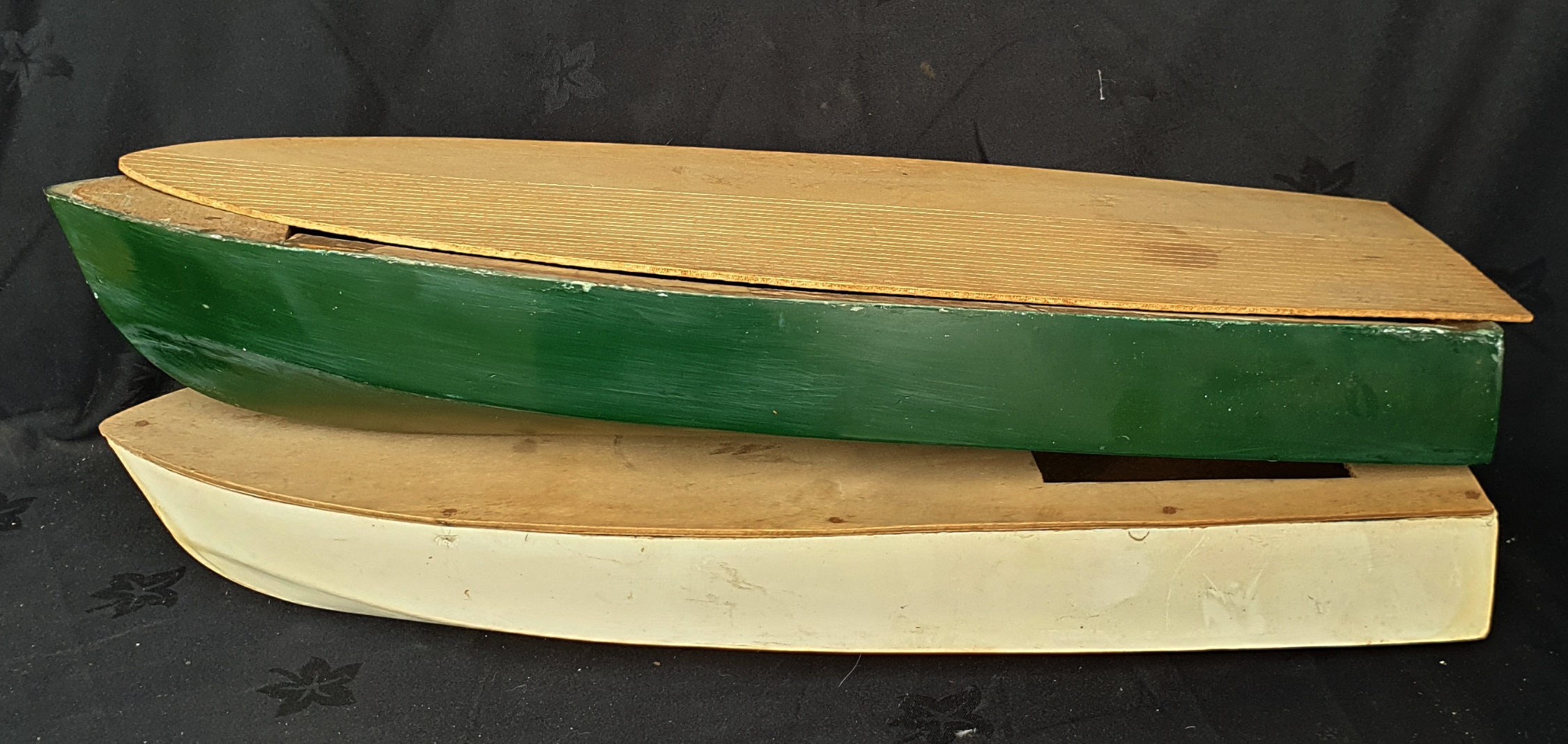 Vintage 2 x Fibre Glass & Wood Boat Hulls