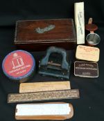 Antique Vintage Assorted Tins Boxes & Rulers