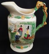 Antique Crown Devon Fielding Welsh Musical Water Jug Llewyn On