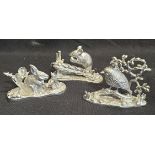 Vintage 3 x Cast Metal Animal Figures