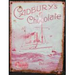 Vintage Retro Metal Cadbury's Chocolate Shop Wall Advertising Sign