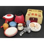 Vintage Childs Cooking & Tea Set Includes Tin Plate Oven