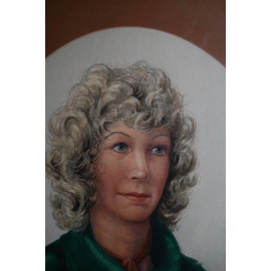 C.R.Poole Oval Portrait Watercolour - Image 4 of 8