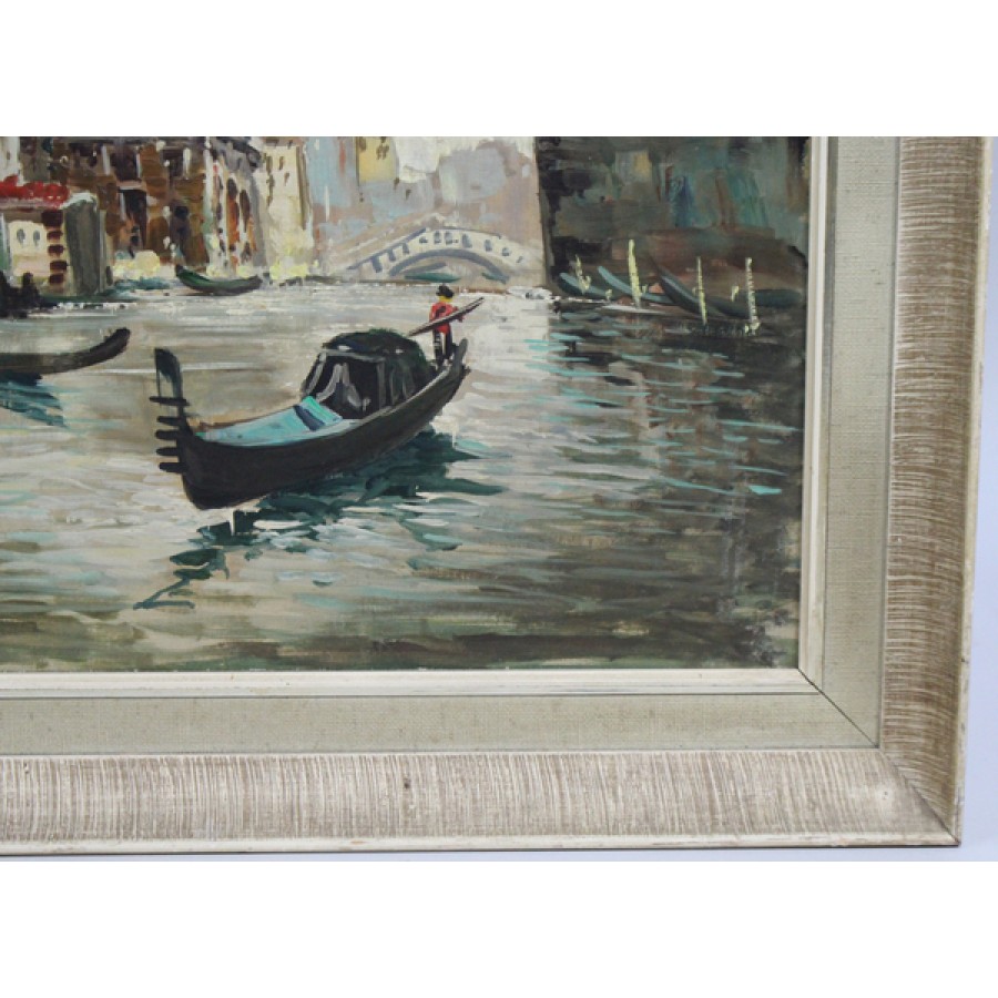 Antonio DeVity (Italian, 1901-1993) Venice Canal Oil on Canvas - Image 6 of 8