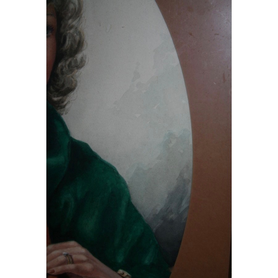 C.R.Poole Oval Portrait Watercolour - Image 5 of 8