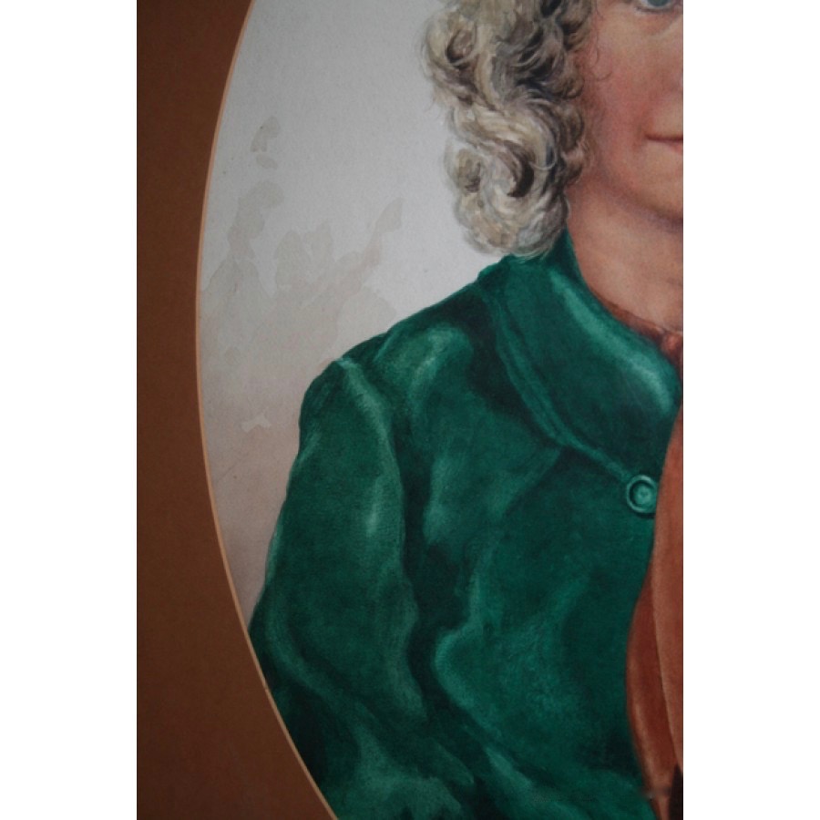 C.R.Poole Oval Portrait Watercolour - Image 3 of 8